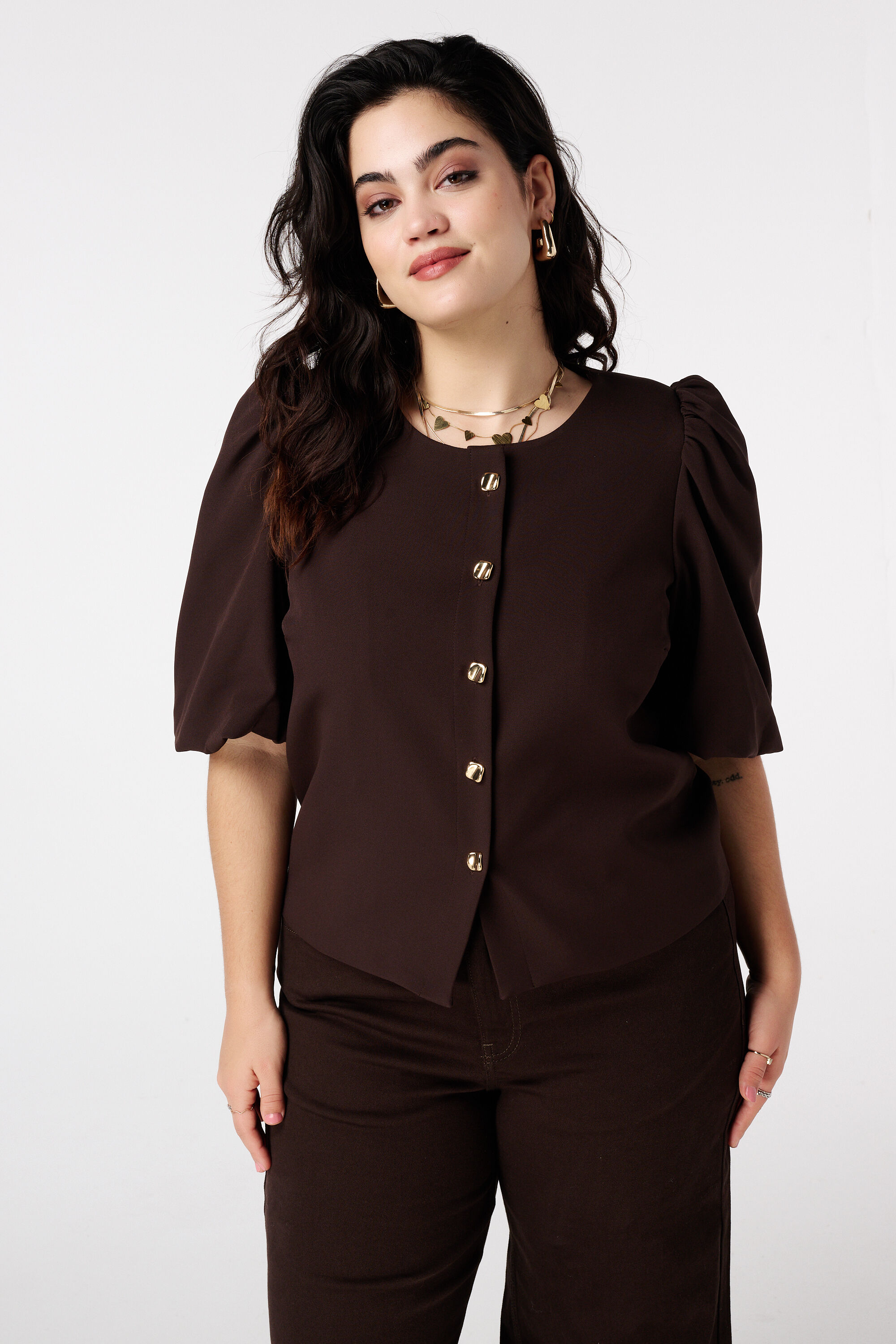 Top mit kurzen Puff&auml;rmeln