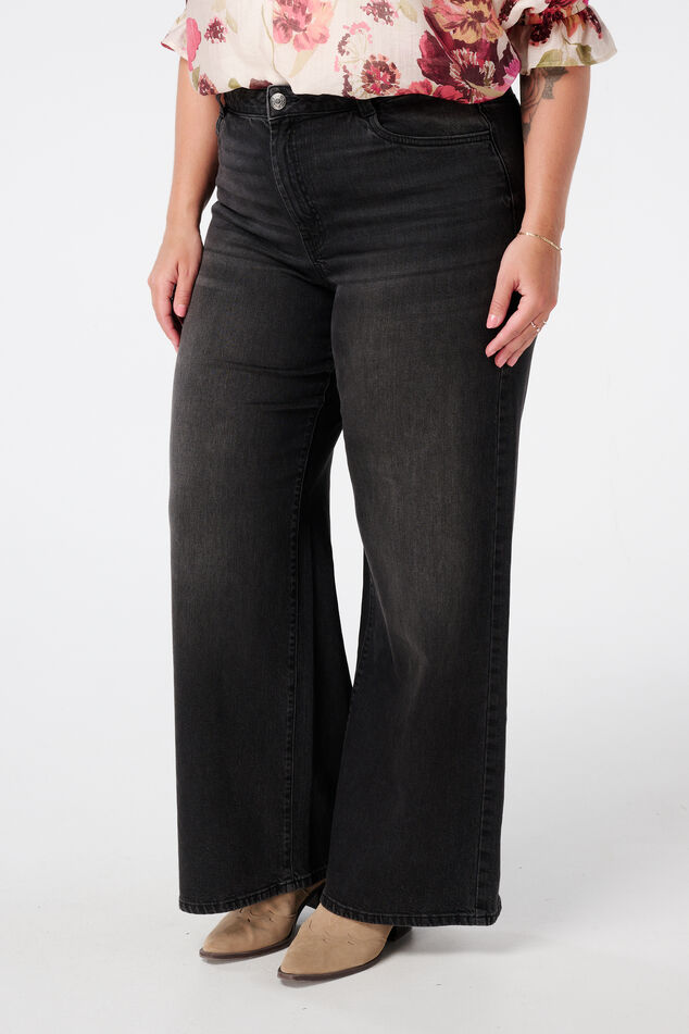 Jeans mit weitem Bein und hoher Taille image number 3