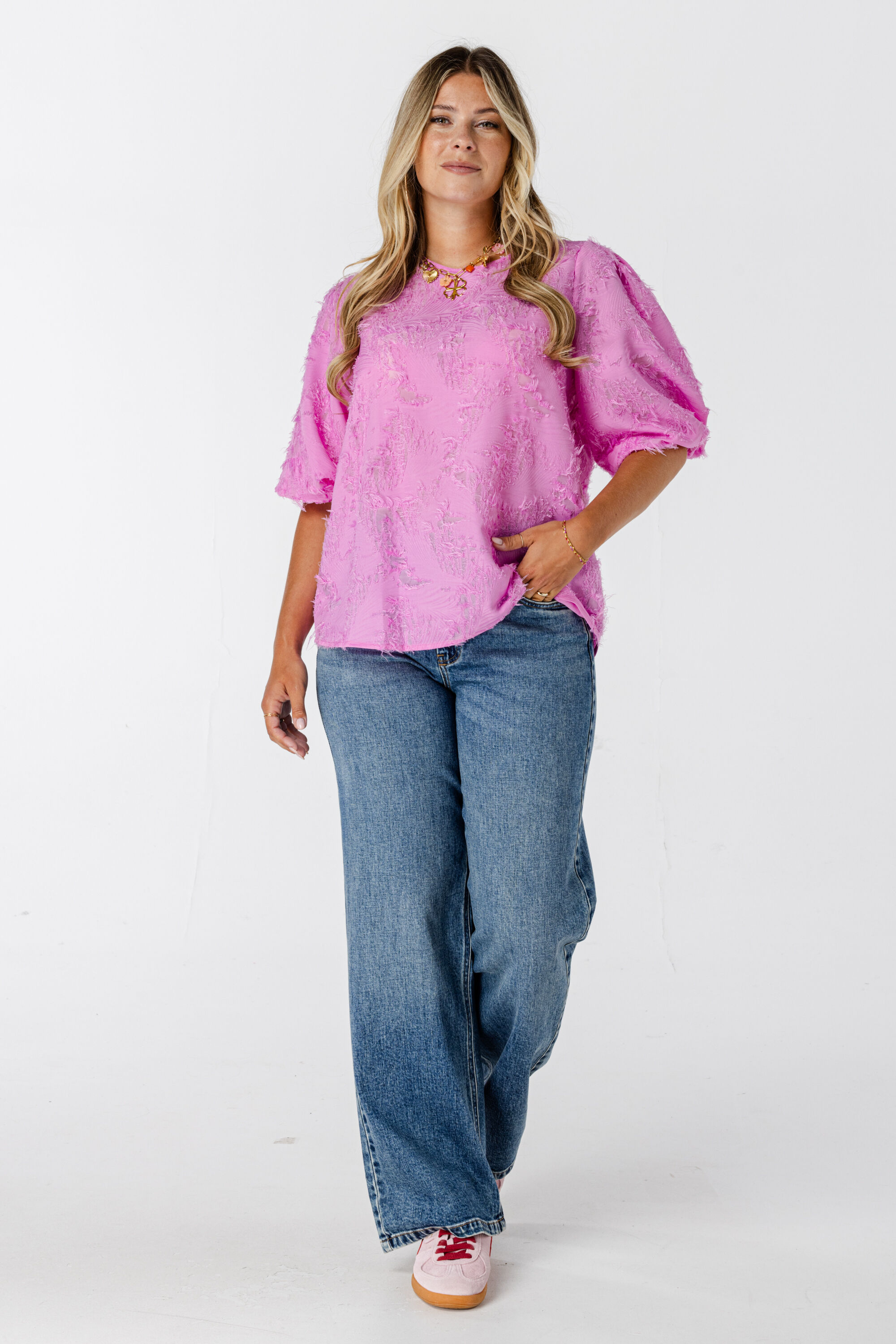 Bluse mit kurzen Puff&auml;rmeln image number 6