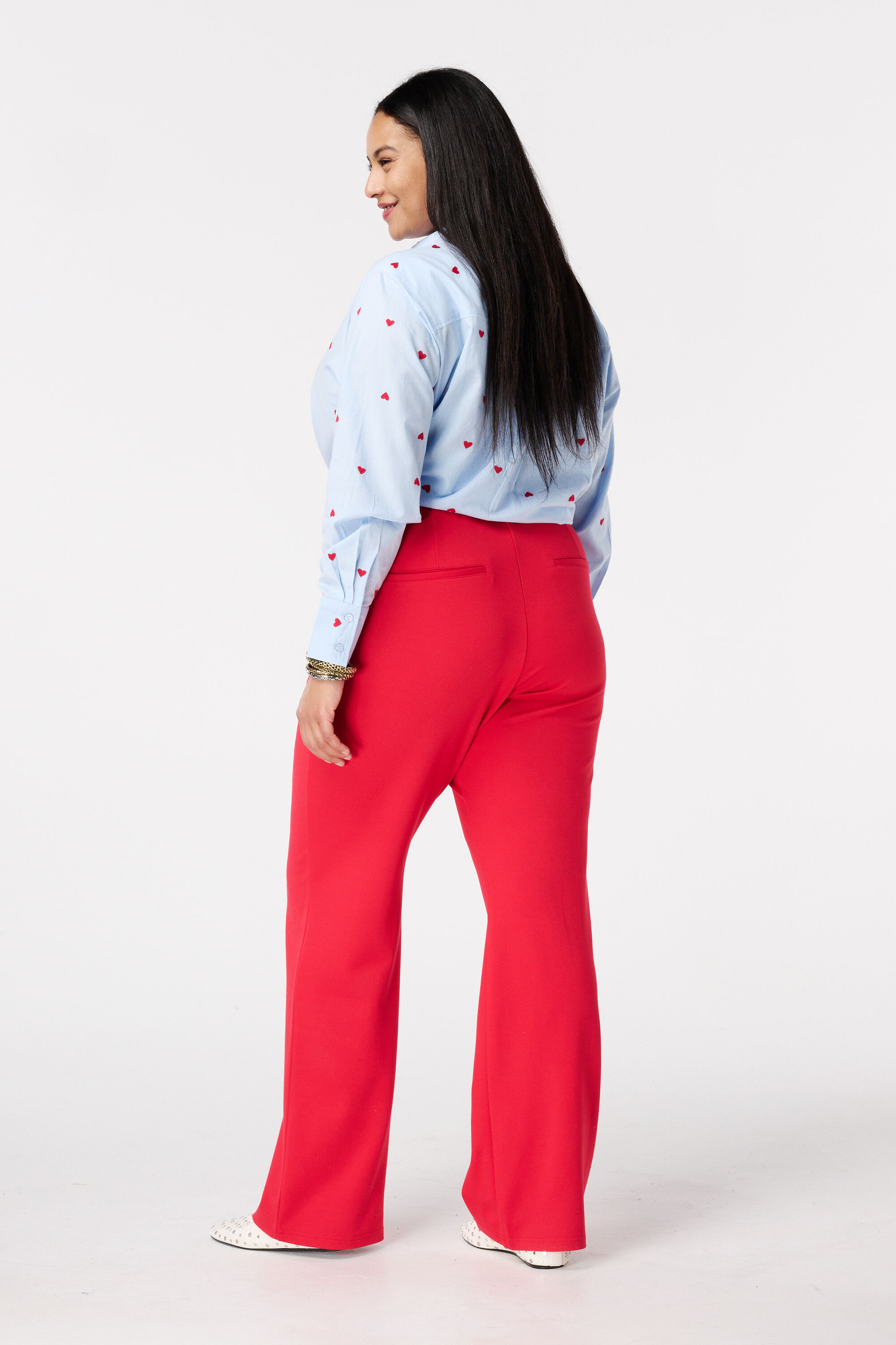 Weit geschnittene Hose mit Ziern&auml;hten image number 3