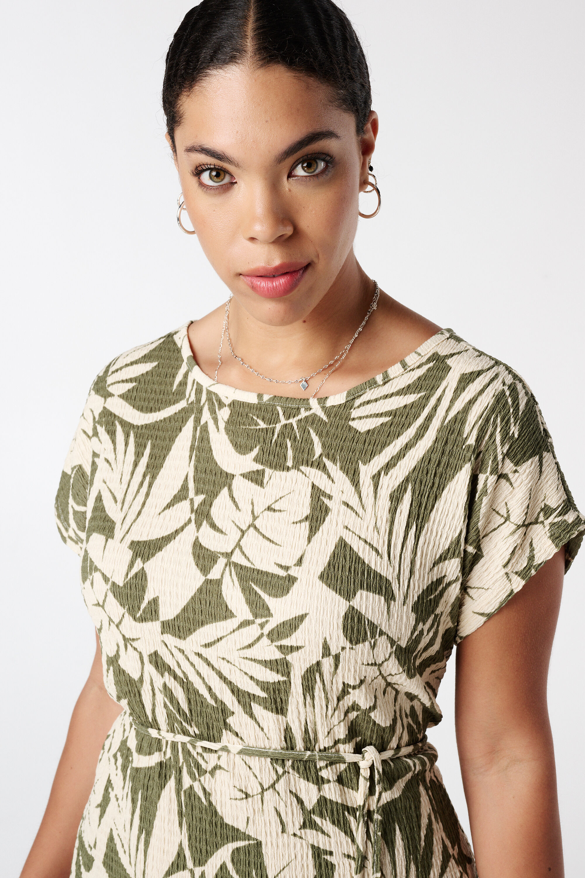 Midikleid mit Print und Tunnelzug image number 4