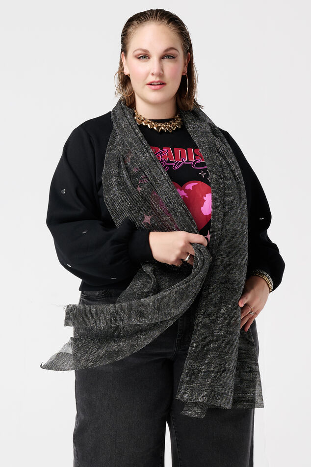 Plissierter Schal mit Lurex image number 0
