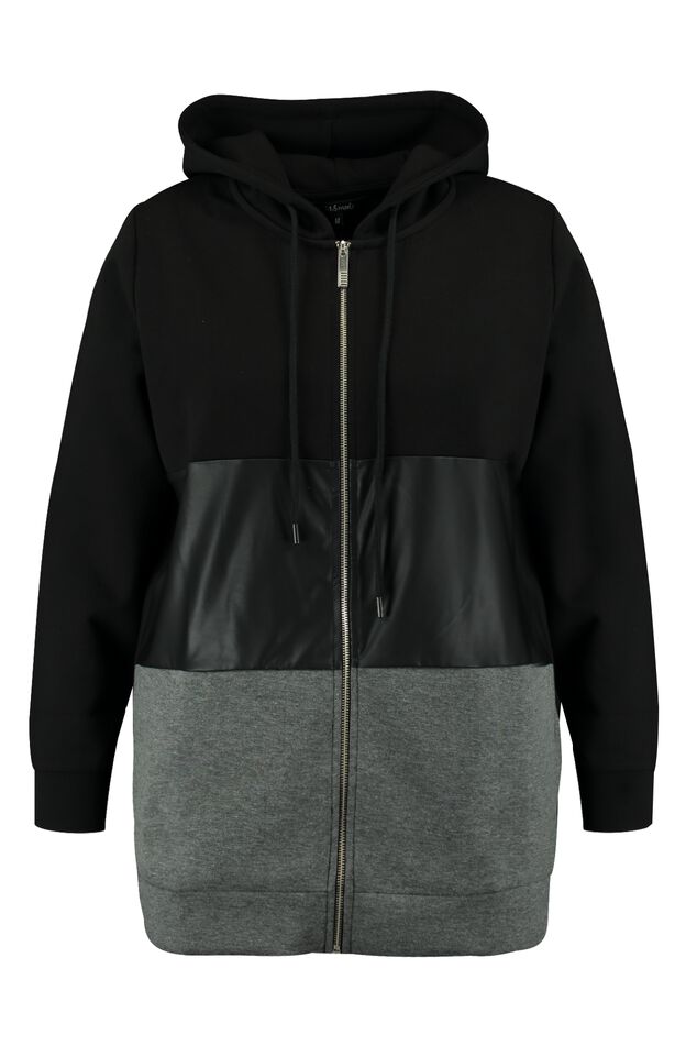 Cardigan mit Kunstleder  image number 1