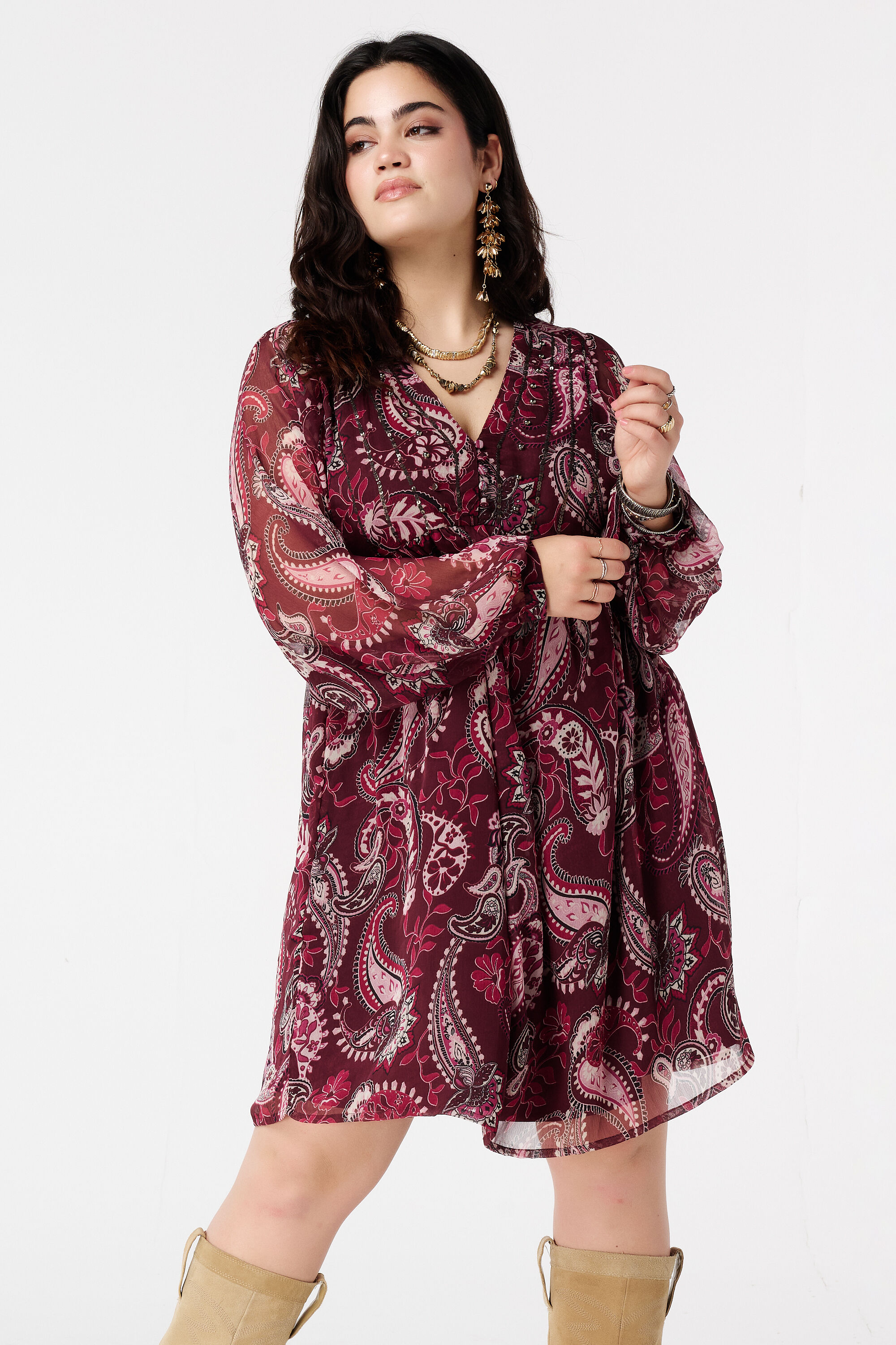 Kleid mit transparenten &Auml;rmeln image number 5