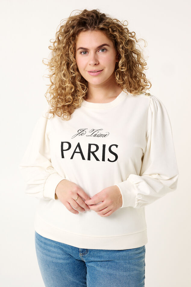 Pull "Paris" et des détails de boutons sur l'épaule image number 0