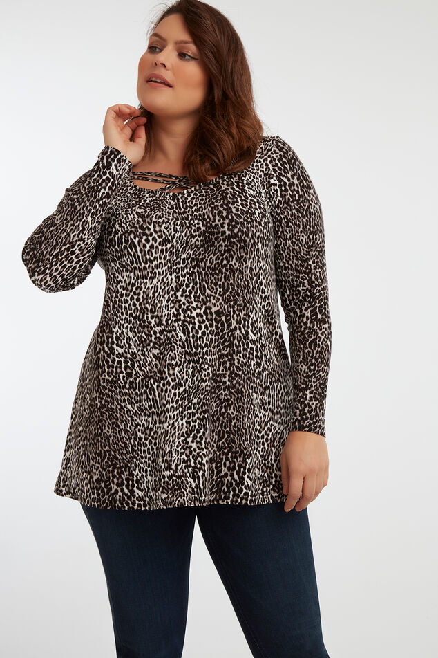 Tunika mit Animal-Print image number 0