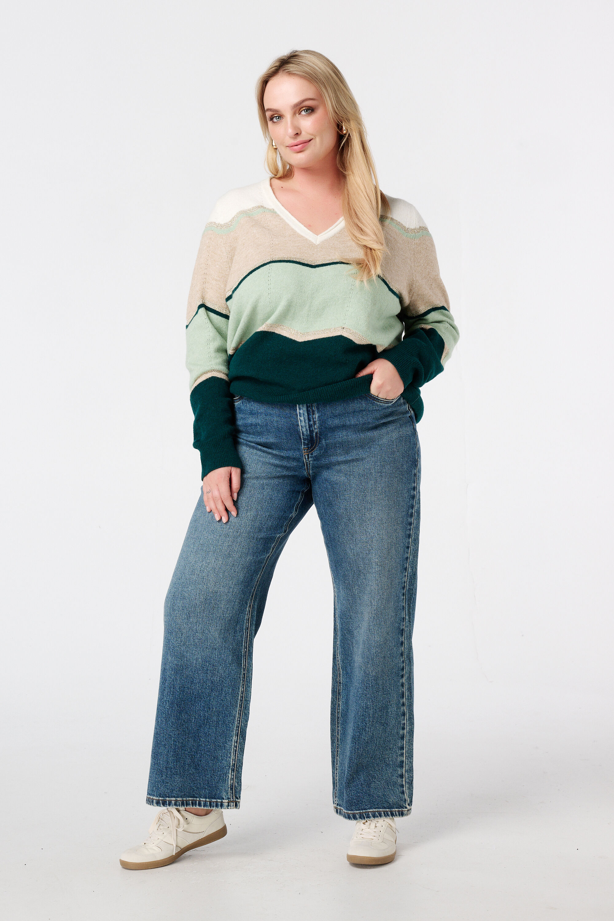 Pullover mit Print und Lurex image number 5