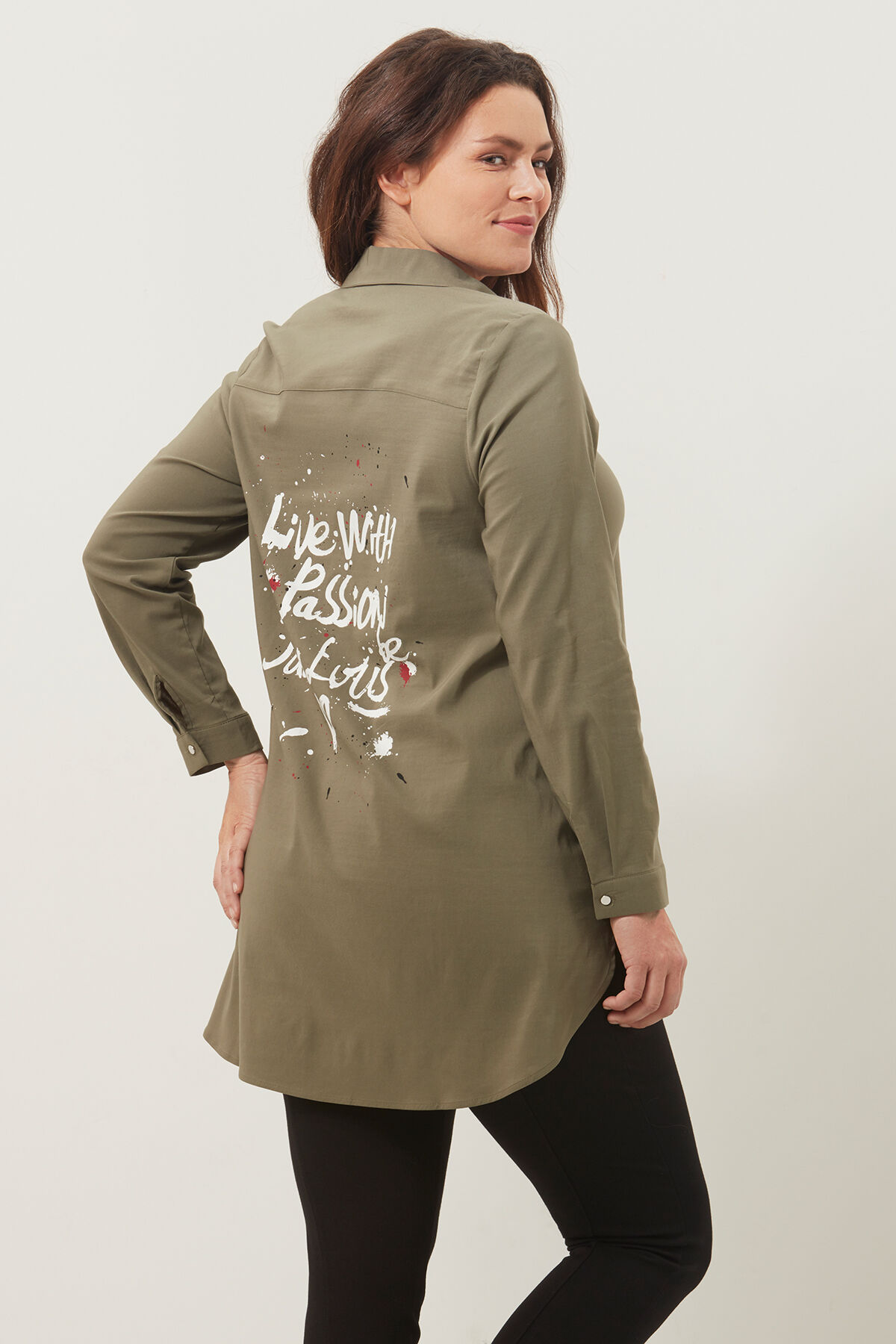 Lange Bluse mit dekorativem Aufdruck image number 0