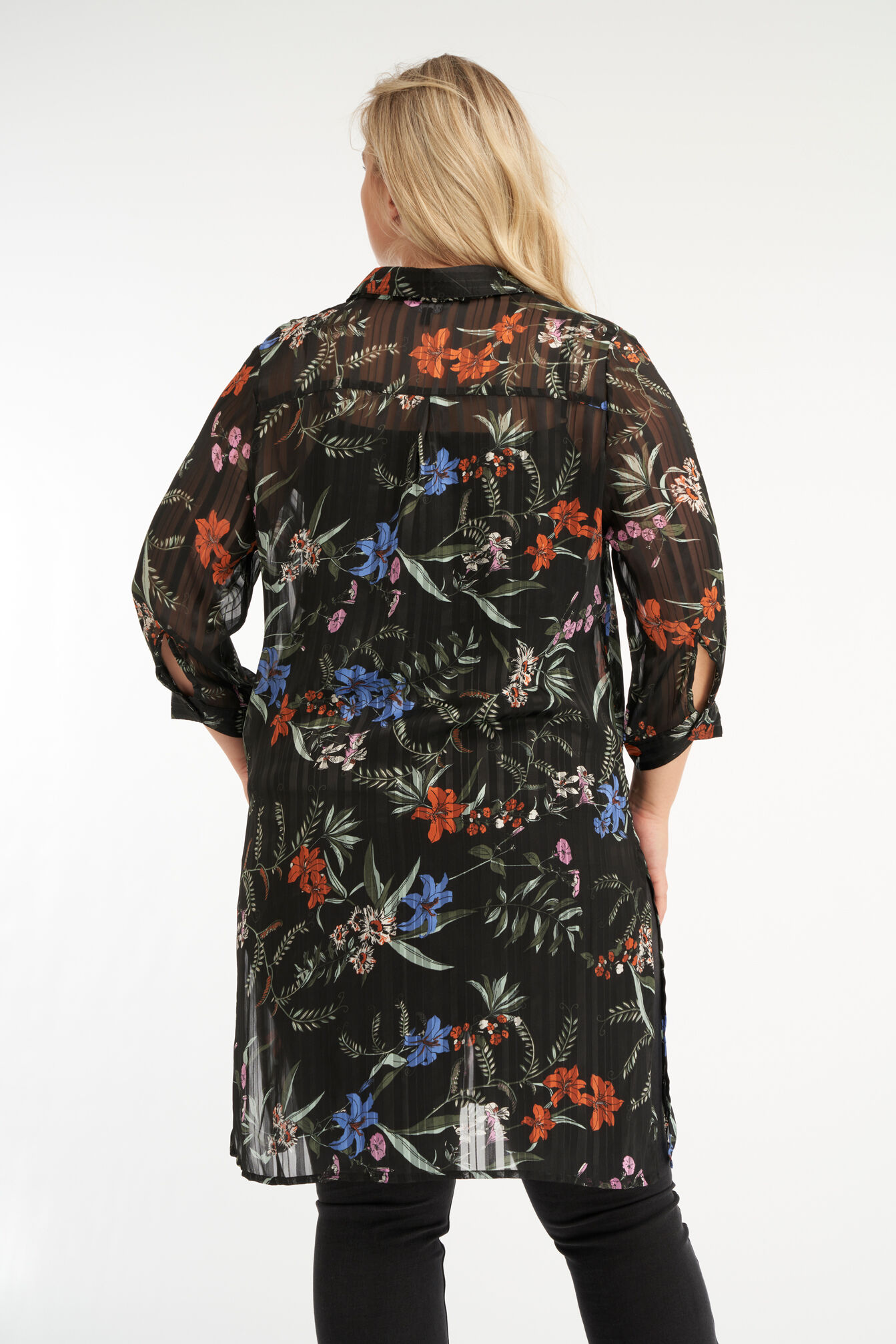 Lange Bluse mit Print image number 3