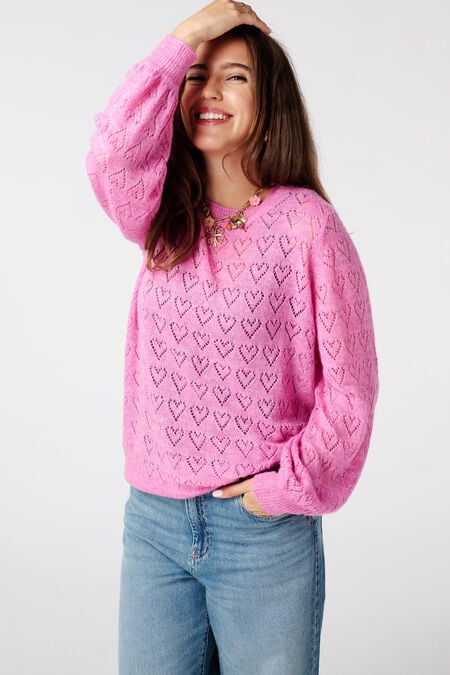 Ajour-Pullover mit Herzmuster Ajour-Pullover mit Herzmuster