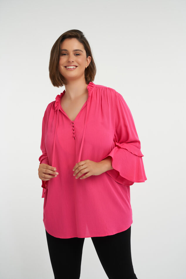 Bluse mit Rüschen und Knöpfen image number 7