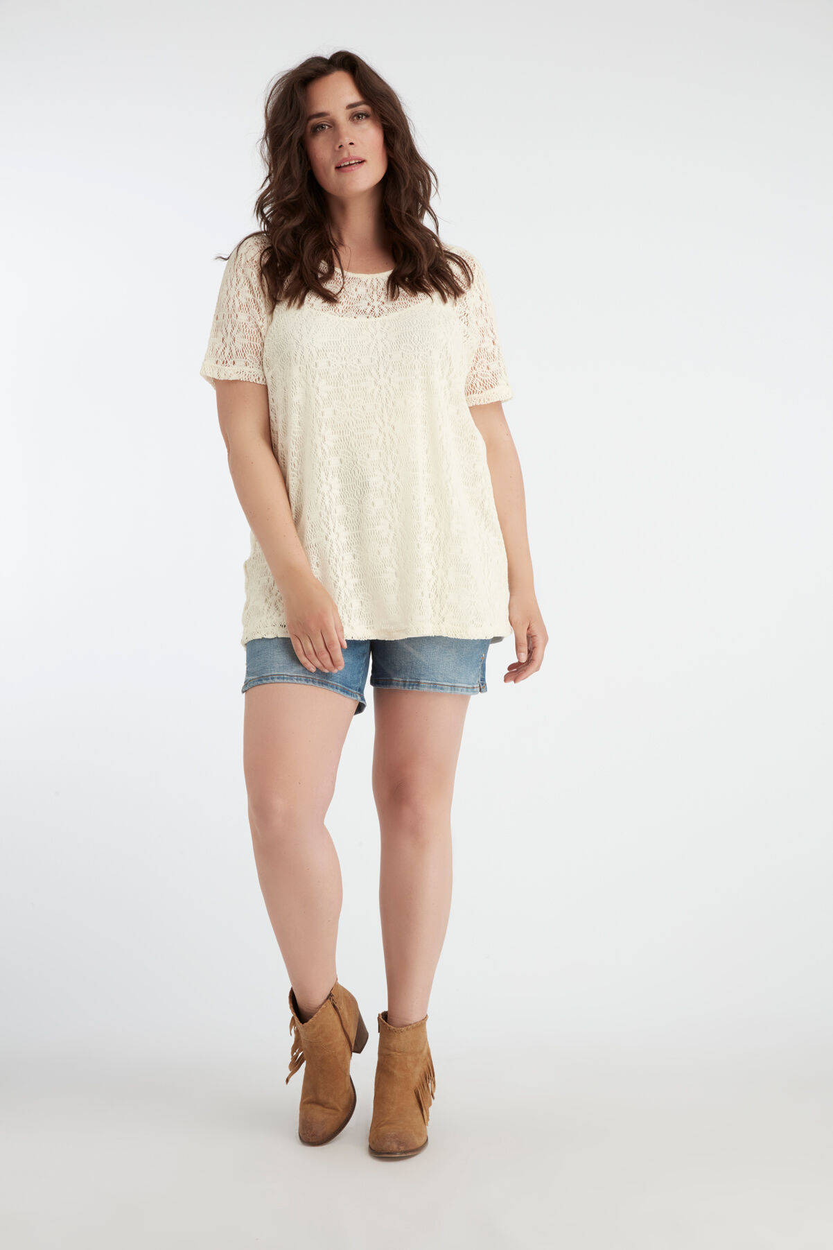 Langes Top mit Lochmuster image number 3