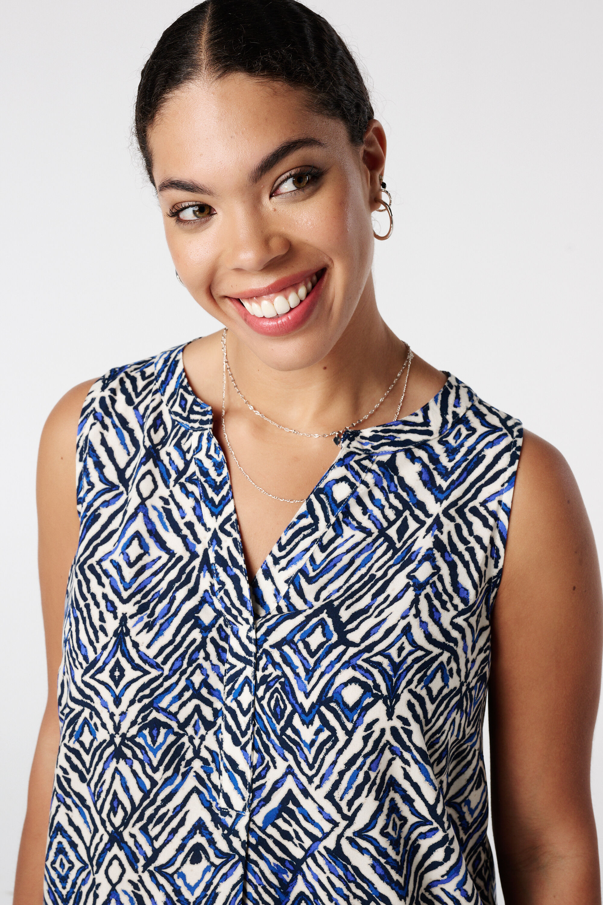 Oberteil mit V-Ausschnitt und Print  image number 4