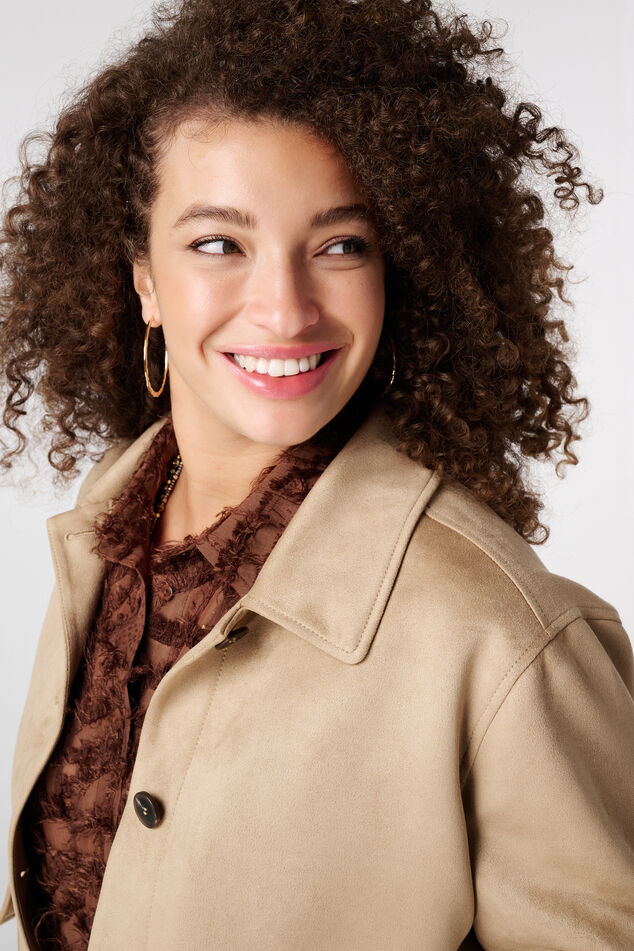 Suèdine jacket with button closure image number 4