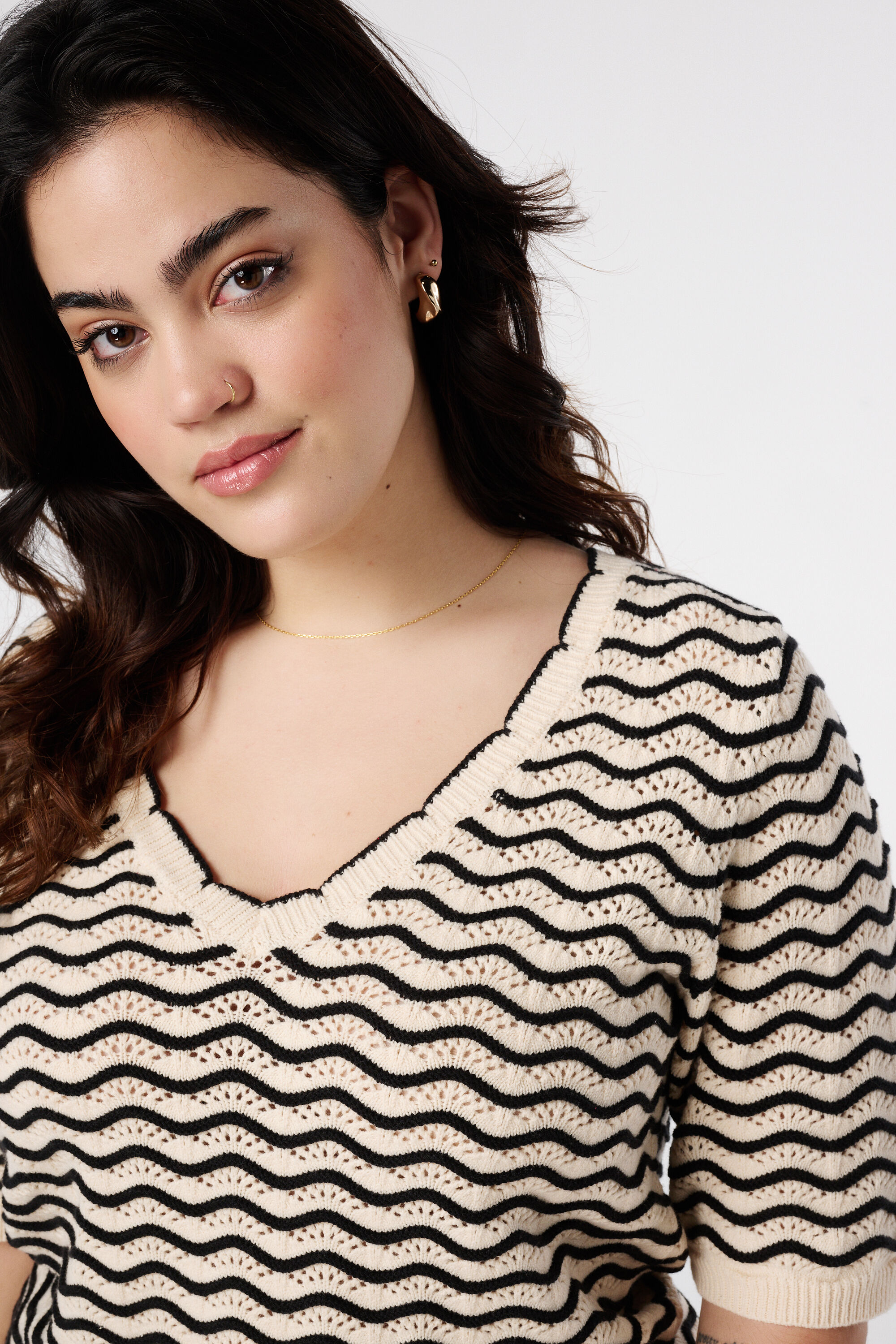 Gestreifter Strickpullover image number 4