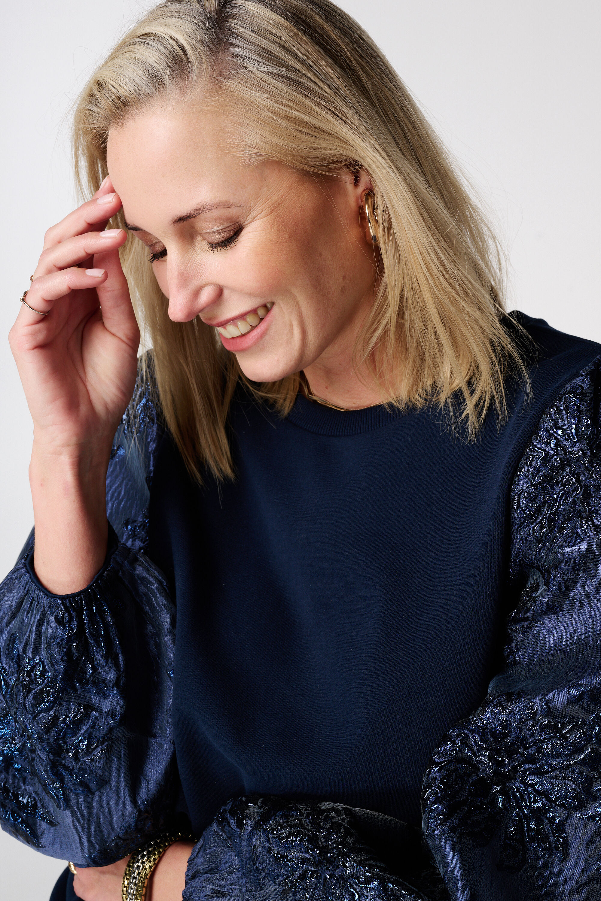 Sweatshirt mit Jacquard&auml;rmeln image number 4