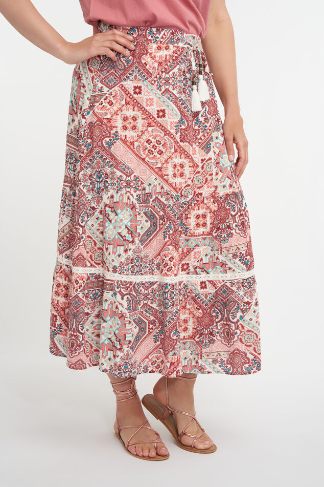 Langer Rock mit Print  image number 5