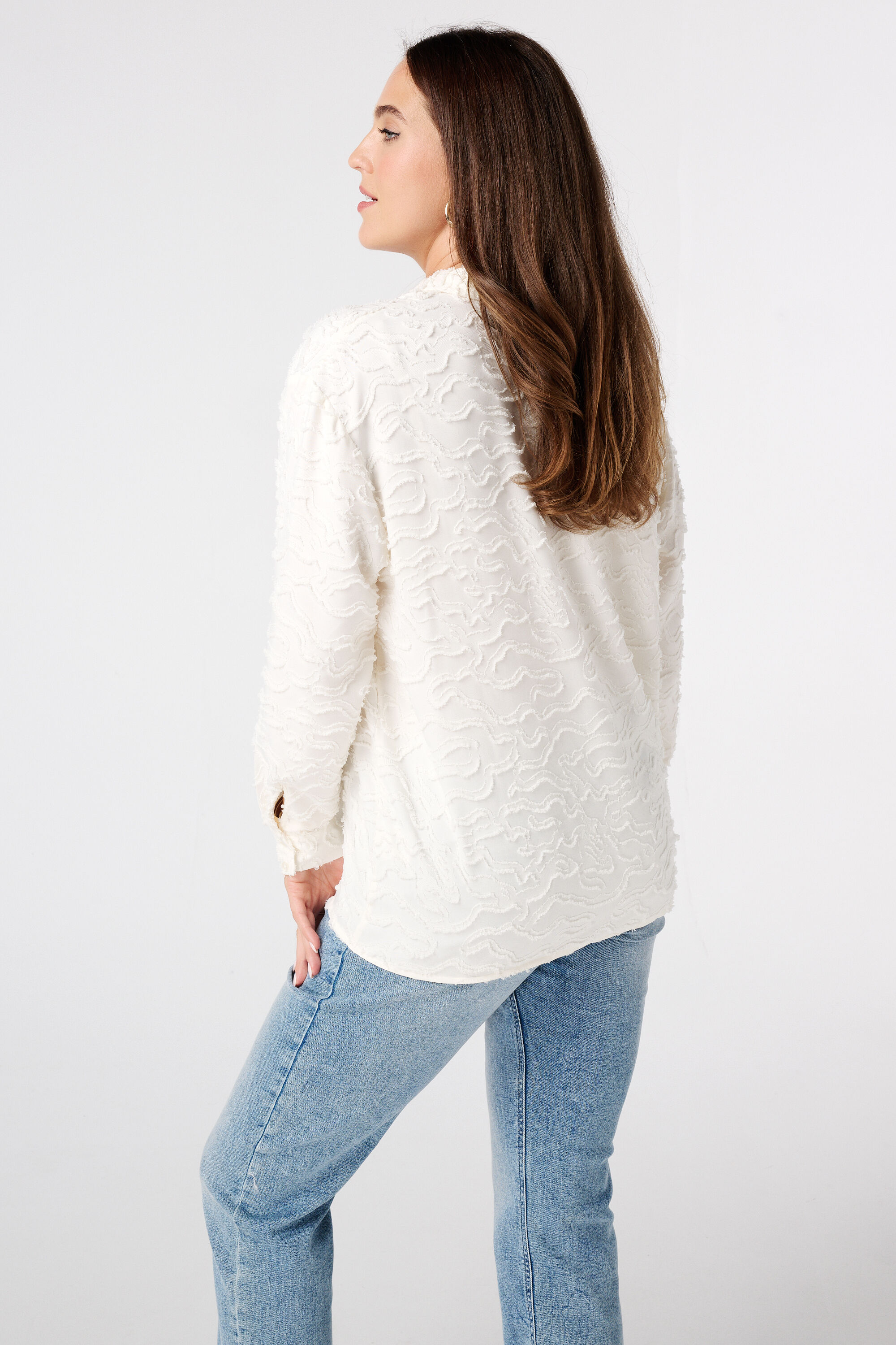 Strukturgewebte Oversize-Bluse image number 3