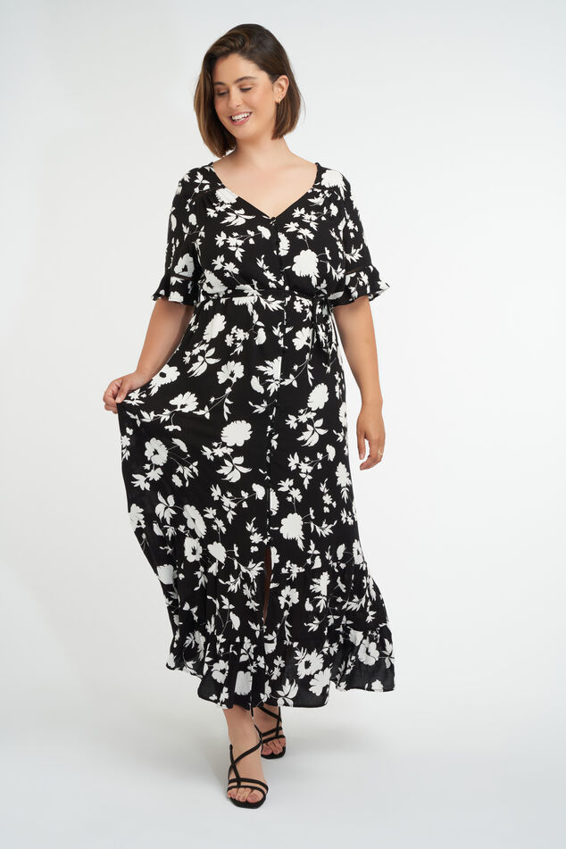Langes Kleid mit Print image number 0