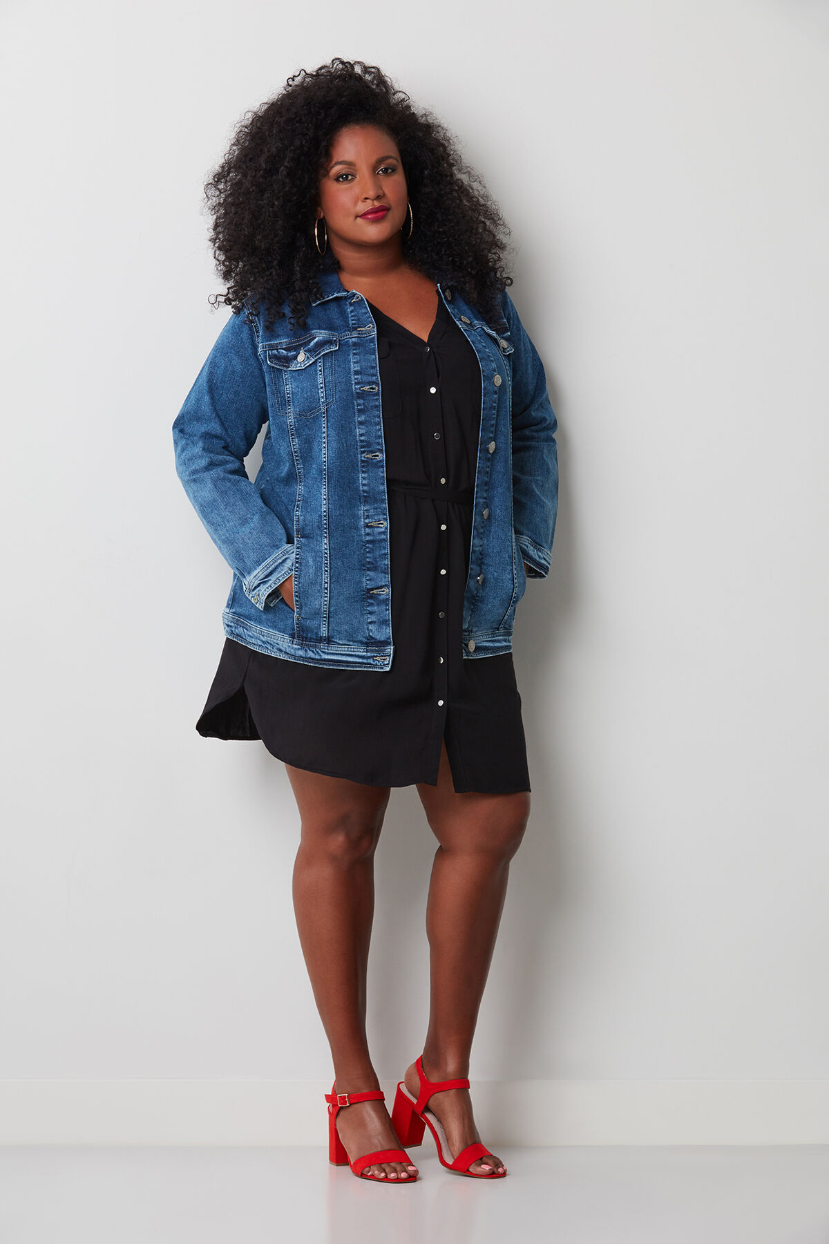 Lange Oversized-Jeansjacke image number 3
