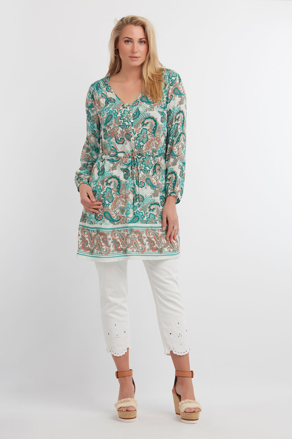 Hose in Dreiviertell&auml;nge mit Stickerei image number 4