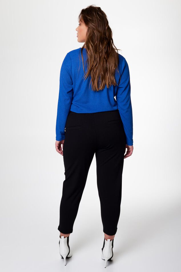 Damen Knöchellange Hose mit Reißverschluss Schwarz | MS Mode
