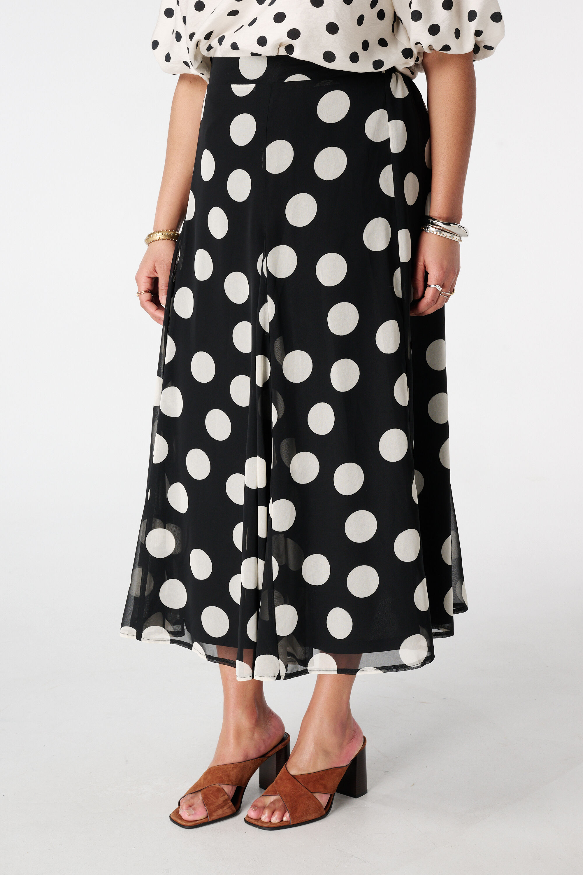 Midi Rock mit Polka Dot Muster image number 5