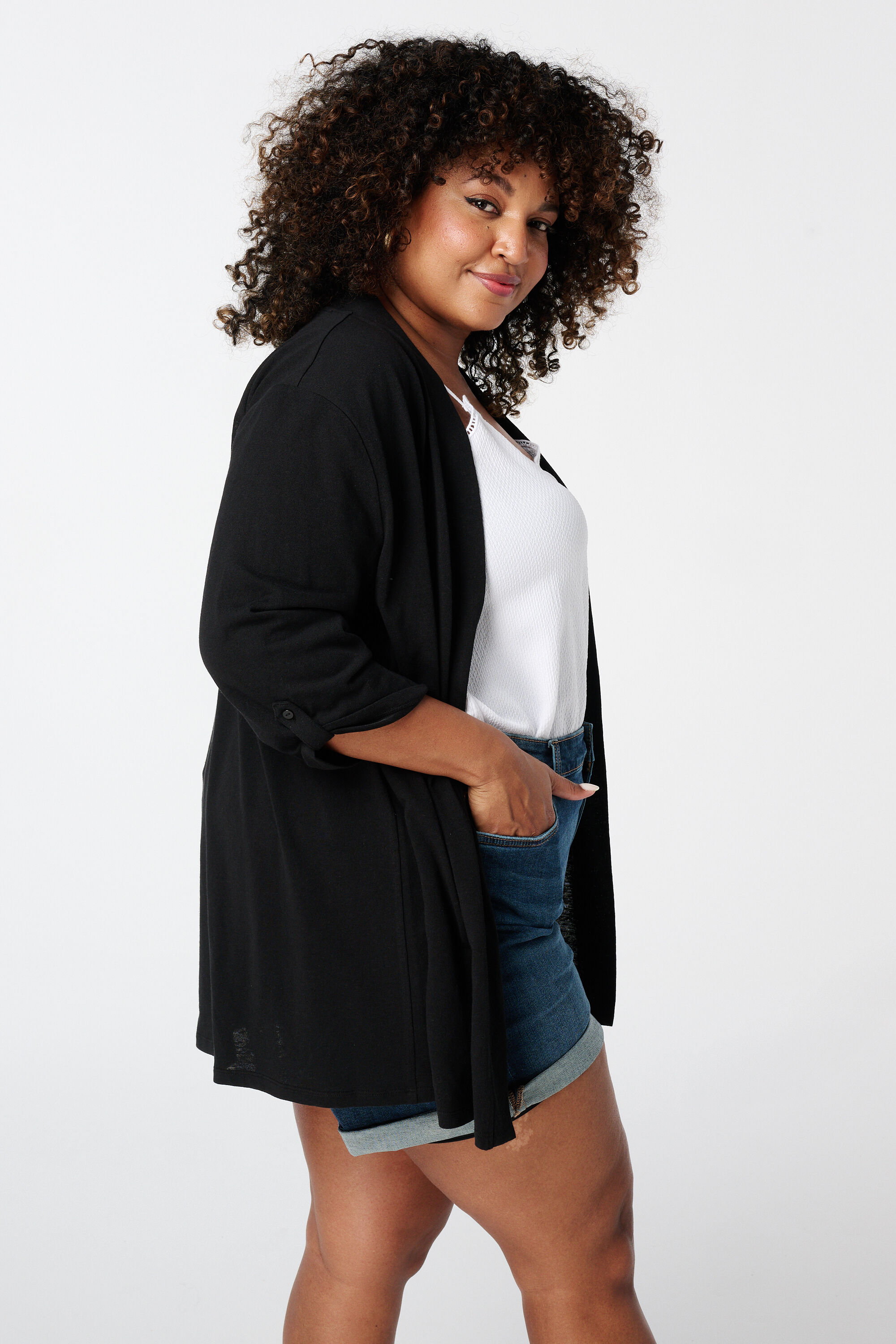 Cardigan mit Dreiviertel&auml;rmeln image number 3