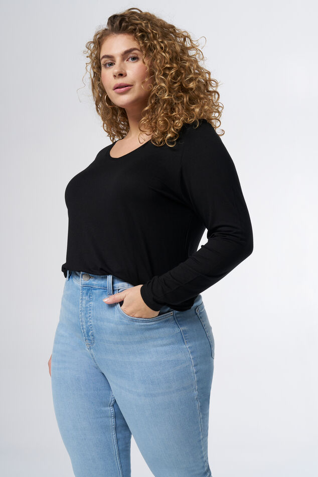 Langärmeliges Oberteil mit V-Ausschnitt image number 0