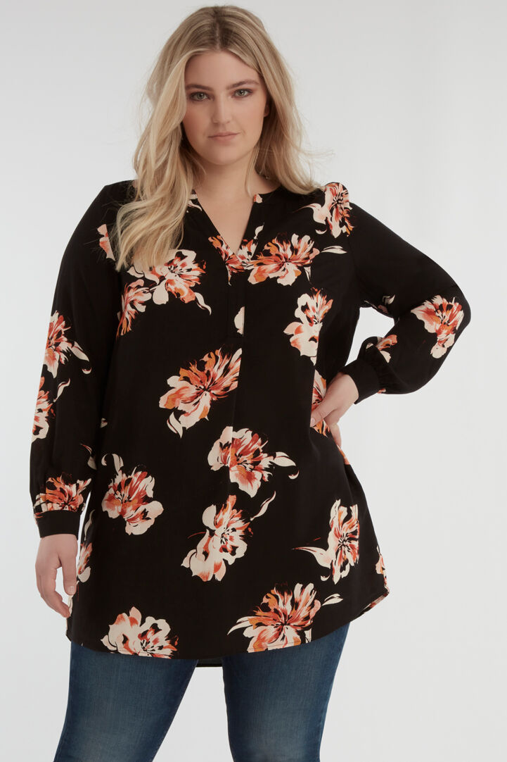 Tunika-Bluse mit Blumendruck image number 5