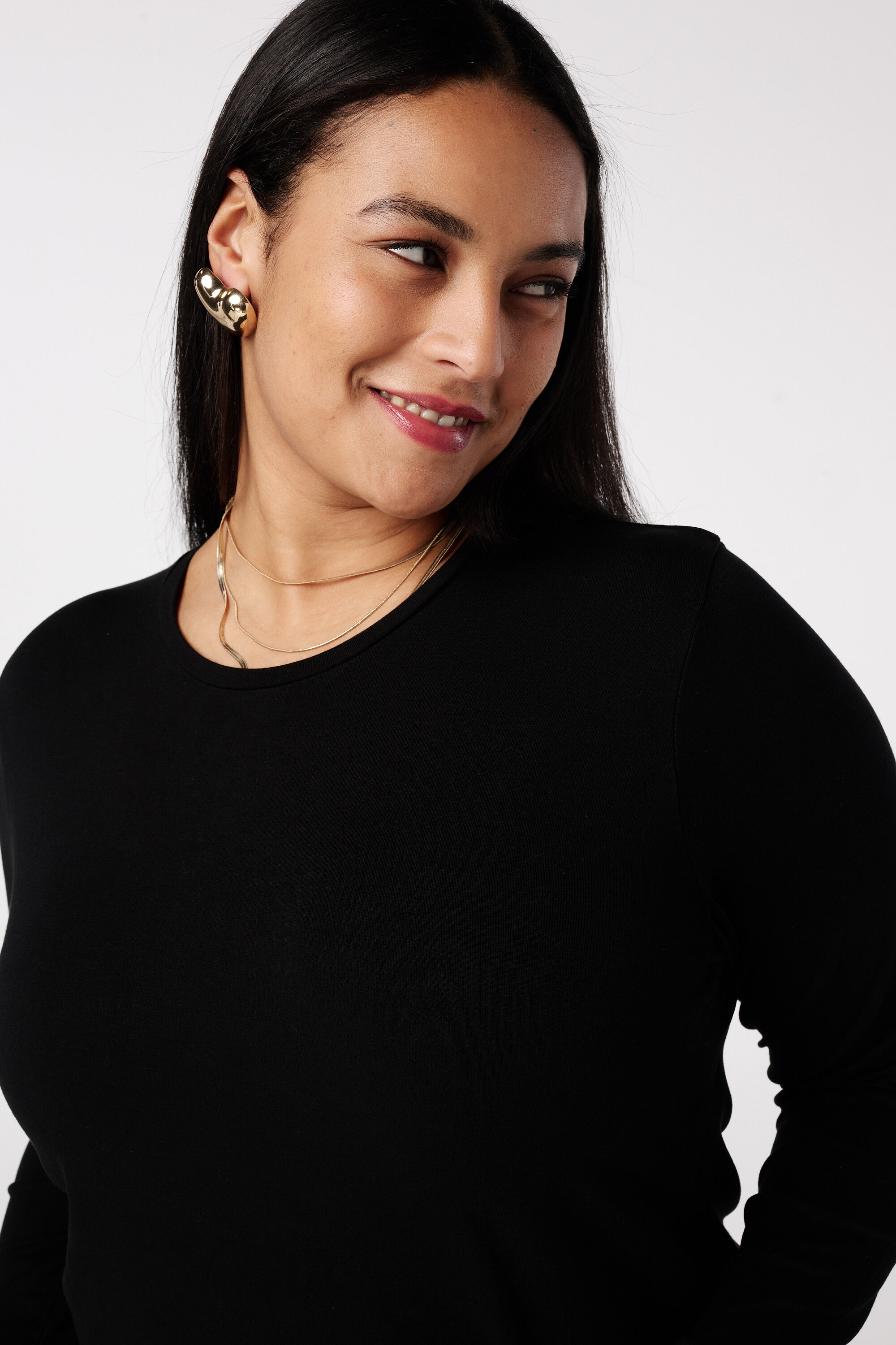 Lang&auml;rmeliges Oberteil mit Rundhalsausschnitt image number 4