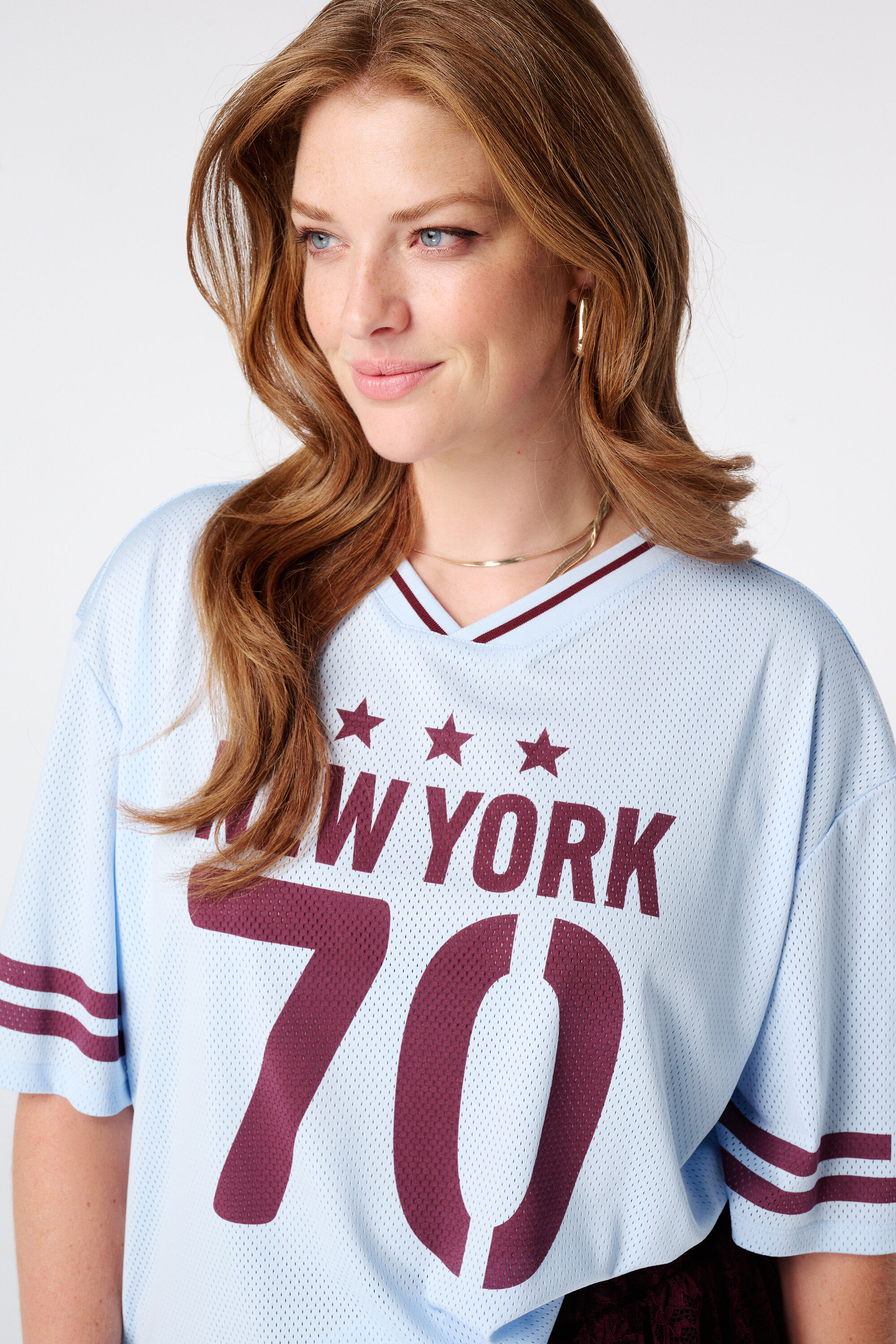 Oversized Jersey mit sportivem Print image number 4