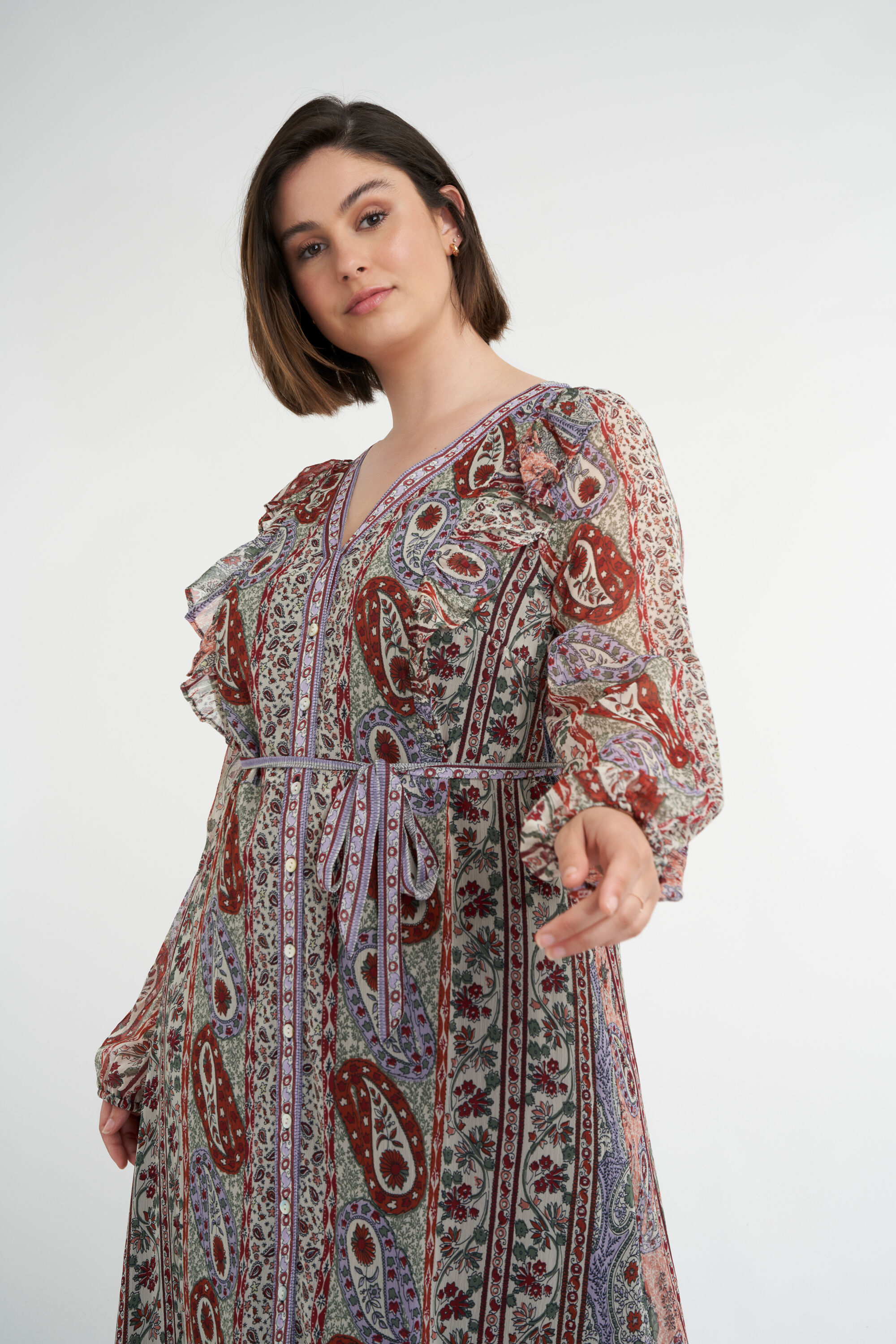 Langes Kleid mit Print  image number 6