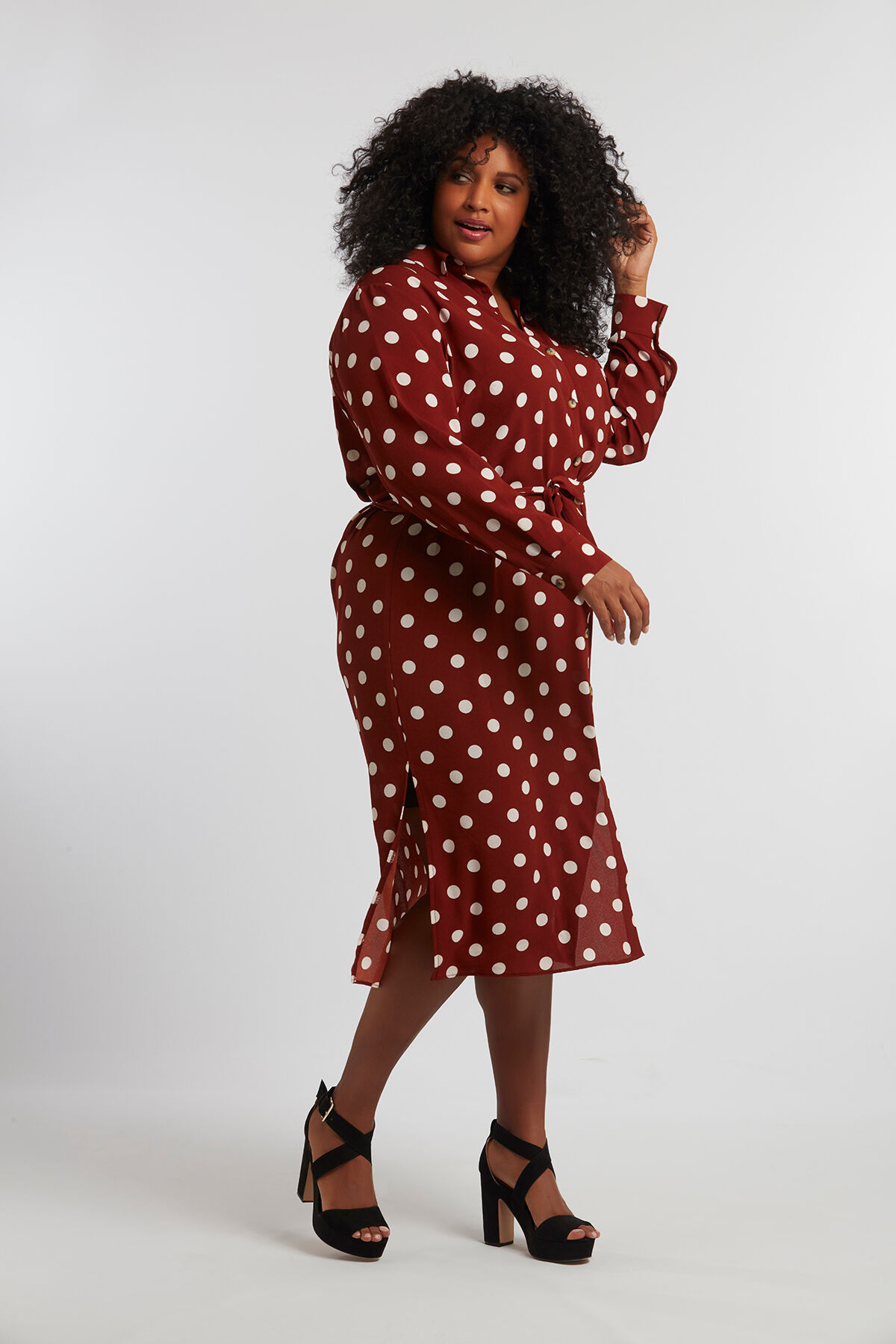 Hemdkleid mit Punktmuster image number 5