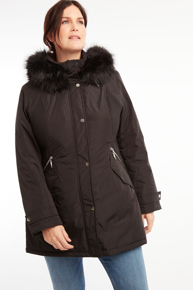 Parka mit Kragen aus Kunstfell image number 0