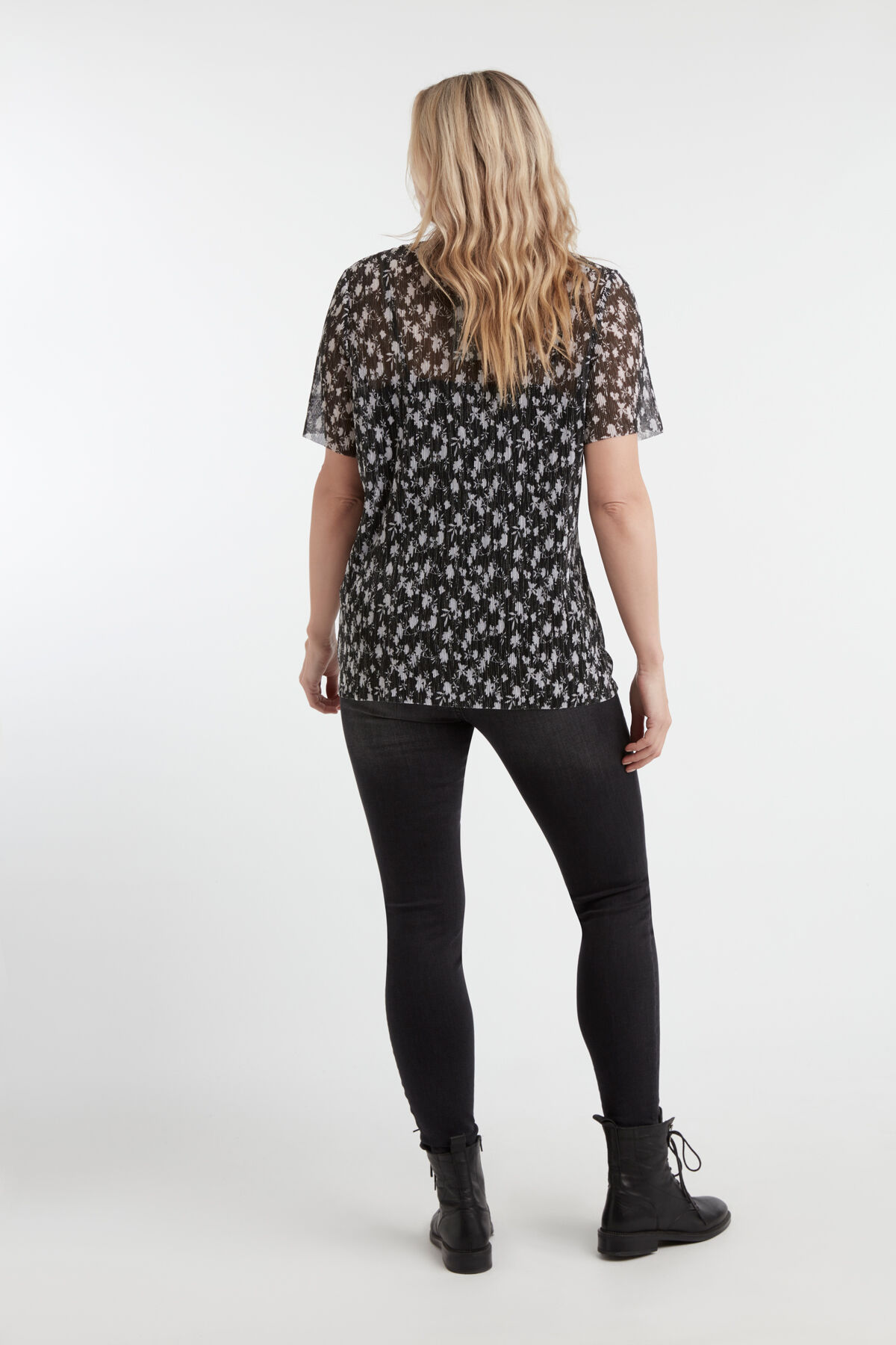 Top mit Print und Plissees image number 4