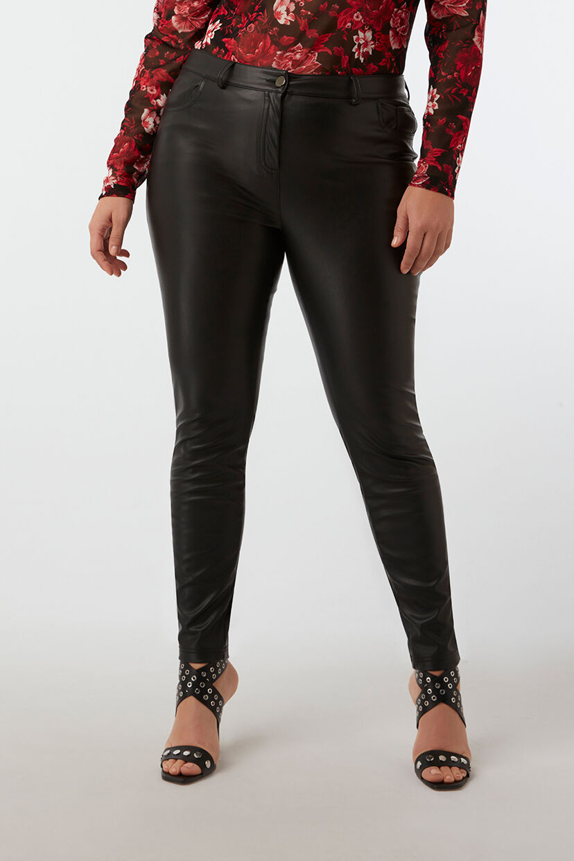 Hose aus Kunstleder mit schmalem Bein image number 5
