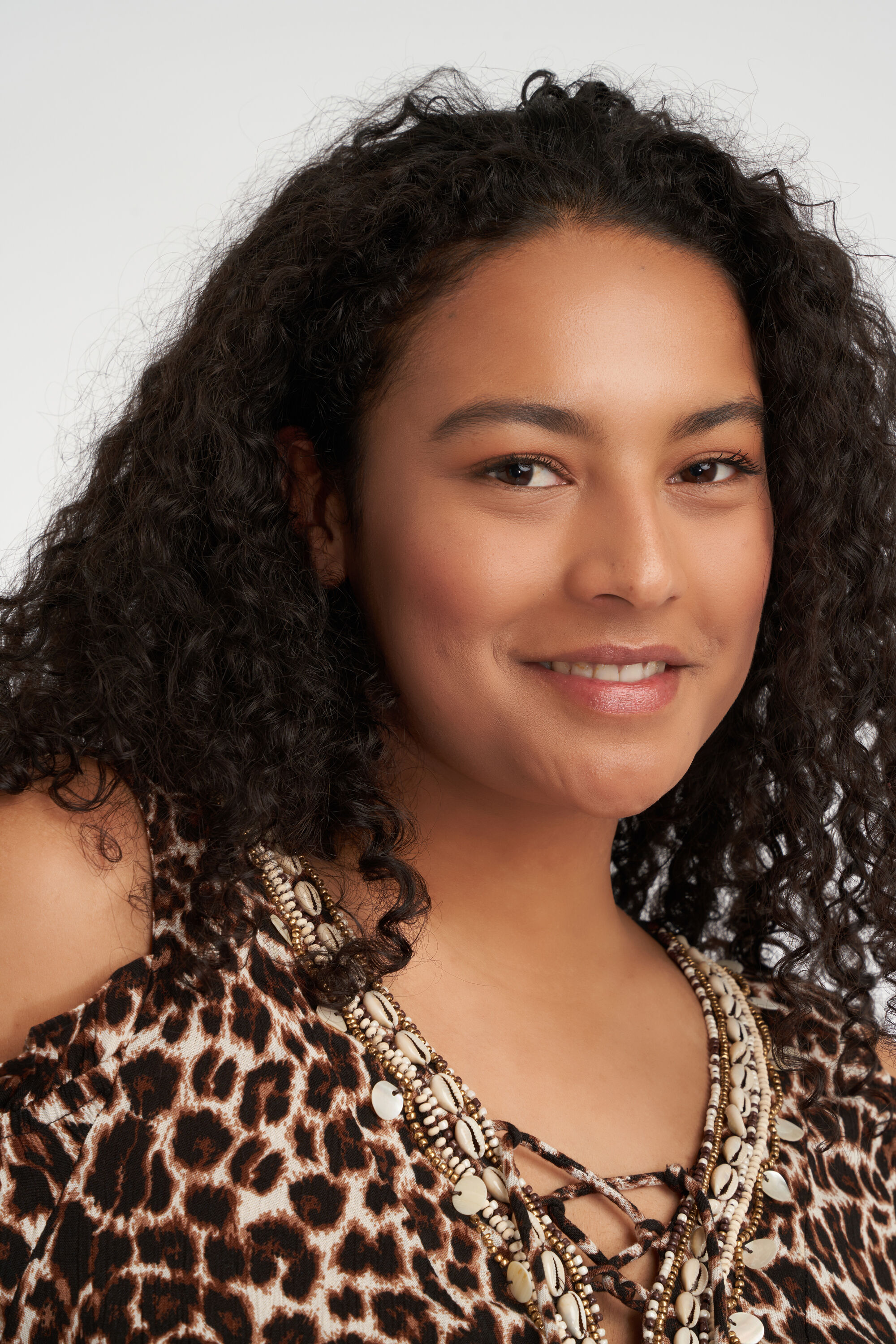 Schulterfreie Bluse mit Leopard-Print  image number 5