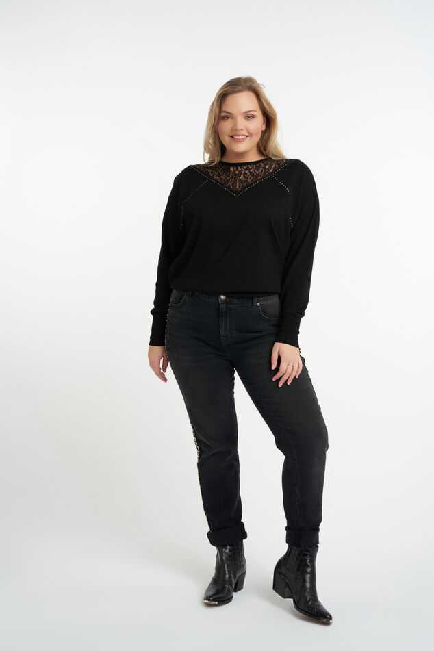 Häkeloberteil mit Lochmuster und Tunnelzug an der Taille  image number 5