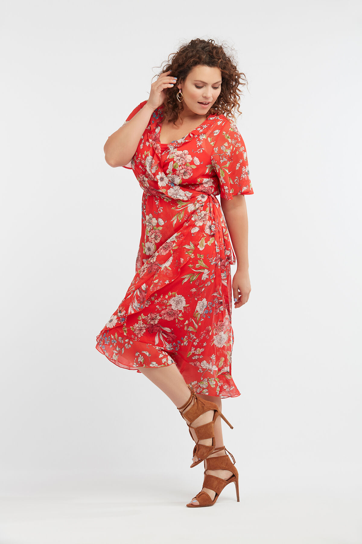 Wickelkleid mit floralem Print image number 4