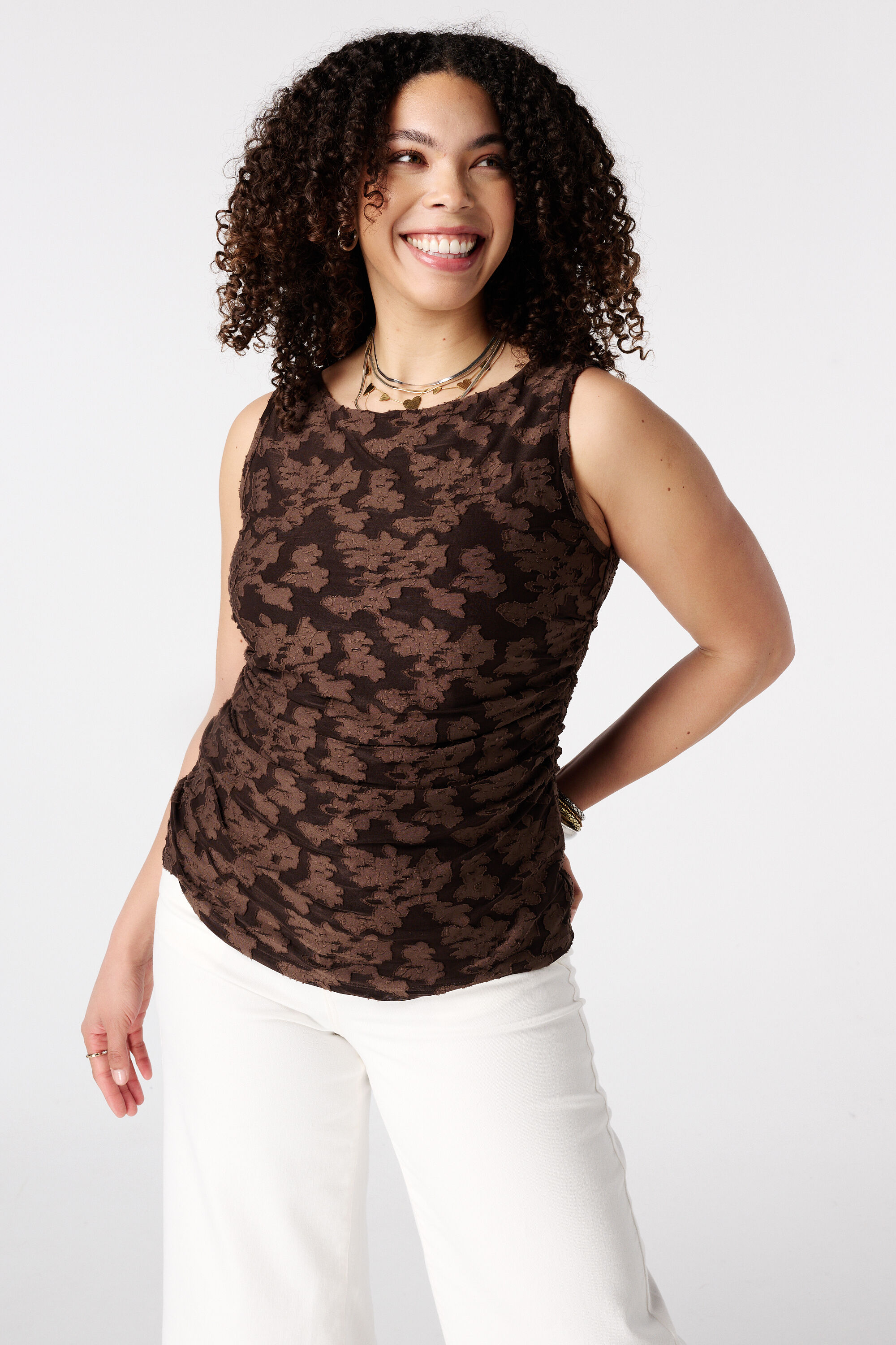 Mesh Top mit Blumenprint