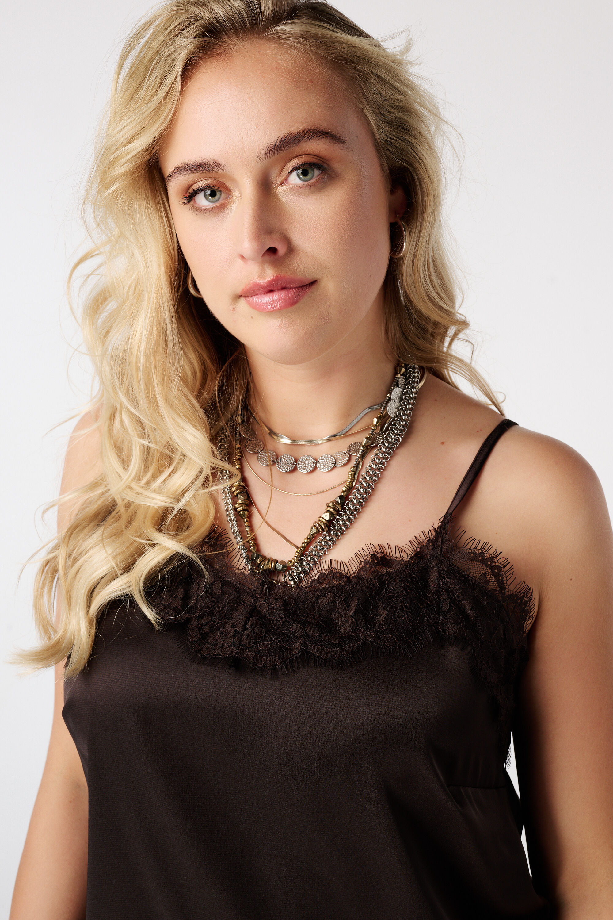 Spaghetti-Bluse mit Spitze image number 4