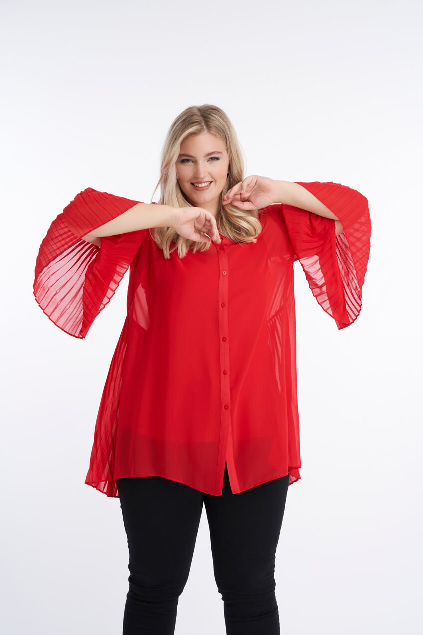 Lange Bluse mit Trompeten&auml;rmeln image number 5