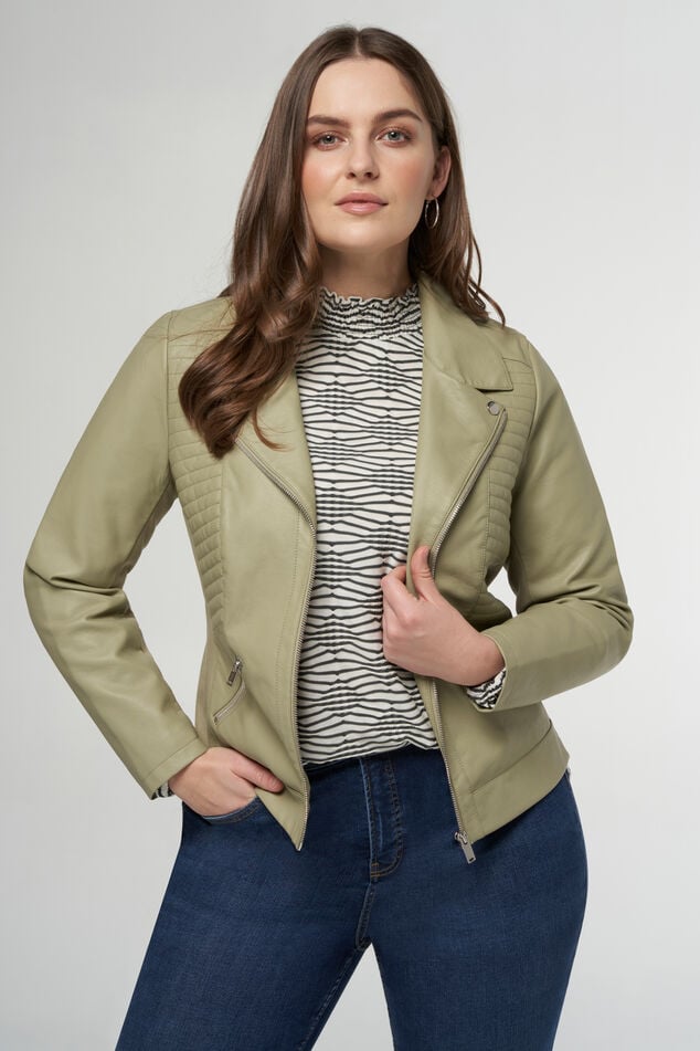 Lederlook-Jacke mit silbernen Akzenten image number 5