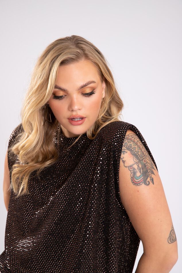 Ärmelloses Top mit Schulterpolstern image number 7