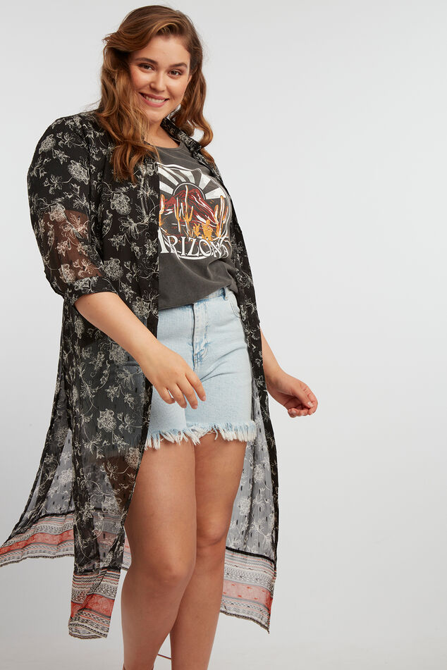 Durchsichtige Bluse mit Paisley-Print image number 0