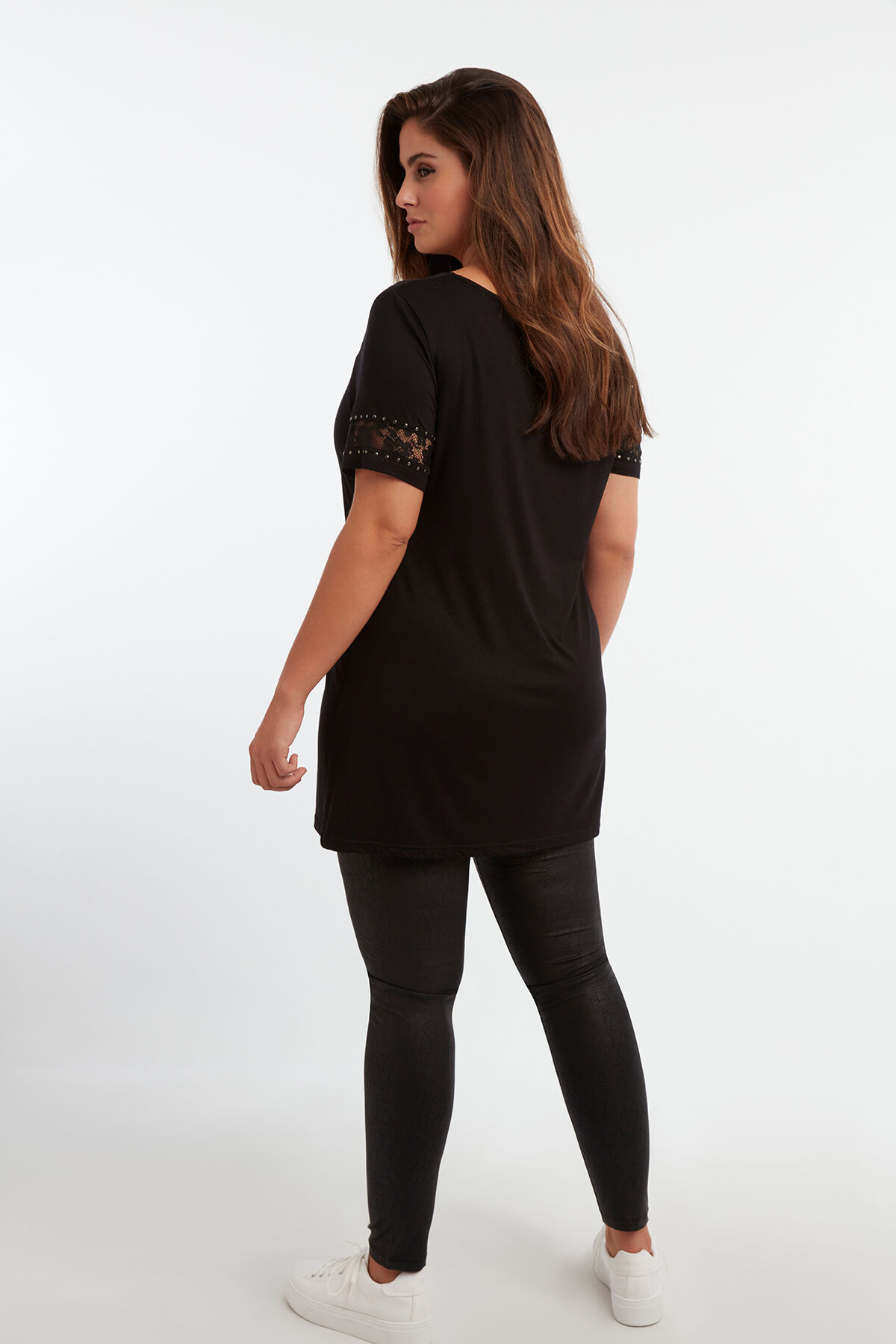 Leggings im Wet-Look mit Crackle-Print image number 3