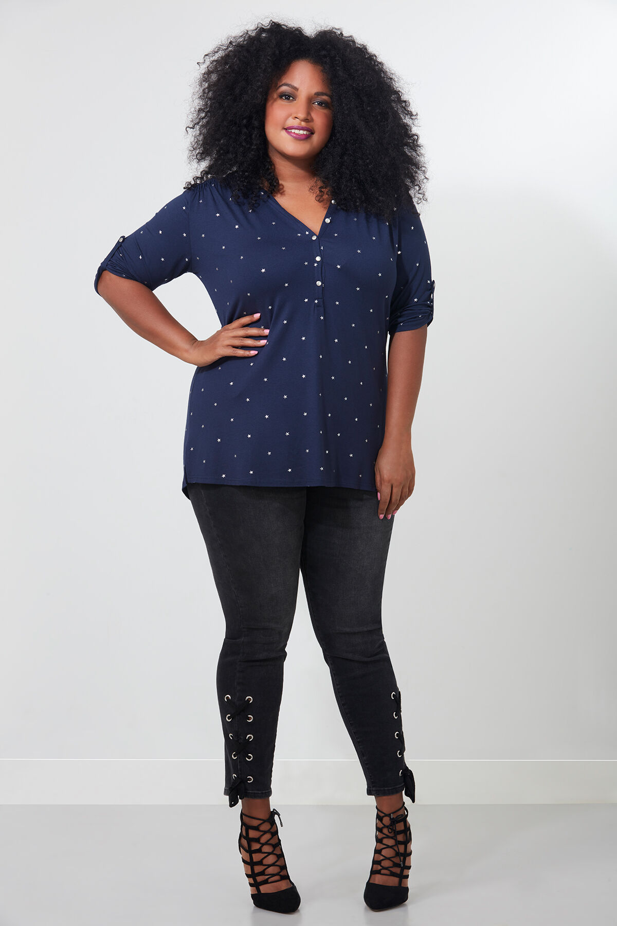 Oberteil mit Glitzermotiv image number 3