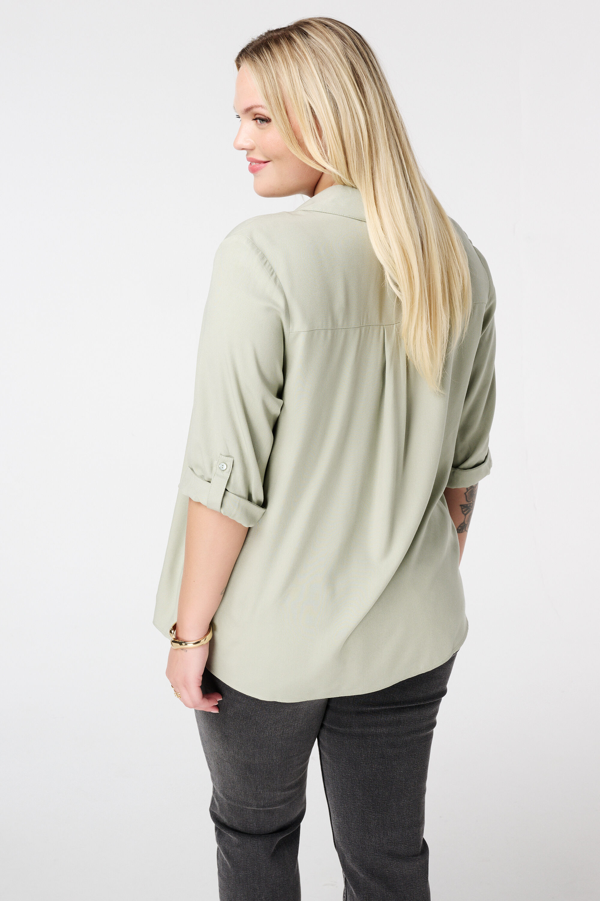 Bluse mit gekrempelten &Auml;rmeln image number 3