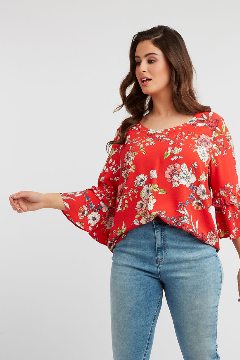 Bluse mit floralem Print image number 0
